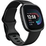 Fitbit Versa 3 Health & Fitness Smartwatch with GPS, 24/7 Heart Rate, Alexa Built-in, 6+ Days Battery, Black/Black, One Size (S & L Bands Included)